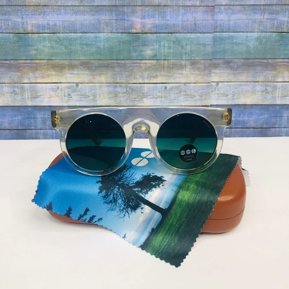 KOMONO Hippolyte Vanilla Ice Sunglasses NEW clear shield